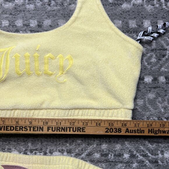 Juicy Couture x Forever 21 Yellow Terry Cloth Cropped Halter Top Short Set 0X - Picture 8 of 16